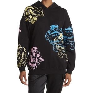 Jeremy Scott Black The King Of Bedrock Roll Graphic Sweater Sweatshirt Hoodie